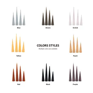 Real Wax 20 24.5 29 33 Cm Conical Shape 3D Wick Cone Candles Led Remote Control Battery Led Candle thumbnail-4