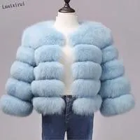 Fur Europe and America Hot Selling Fox Fur Coat Women's Short Long Sleeve Fur Fox Fur Coat thumbnail-2