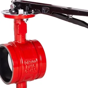 Cast Iron Grooved End Butterfly Valve for Fire Fighting Manual High Temperature Fire Valve With Handle thumbnail-3