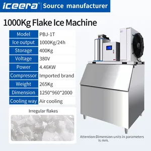 2000 Pound 1t 1000kg Automatic Commercial Kitchen Equipment Flake Ice Machine for Distributor OEM thumbnail-1