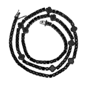 New Iced Out Bling Cubic Zirconia Tennis Chain Bracelet 5mm Black Color Charm Bangle Hip Hop For Women Men Jewelry thumbnail-1