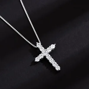 European and American Fashion, Individuality, Creativity, Diamond Studded Cross Necklace, Men's and Women's Versatile Punk thumbnail-2