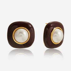 C-Shaped Gold Plated Stainless Steel Hoop Earrings for Unisex Wear thumbnail-2