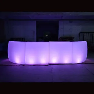 Modern Rustic LED Bar Counter Table Commercial Top Hookah Illuminated Party Furniture Plastic Lounge Bar Hotels Parks thumbnail-2