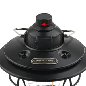 Retro Iron Camping Lantern Rechargeable 500LM Dimmable Vintage Tent Light With Power Bank for Outdoor Camping Decor thumbnail-4