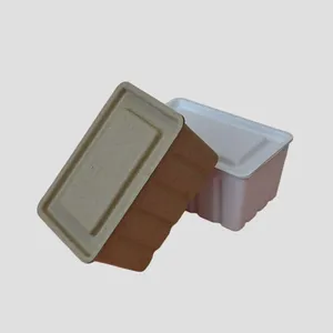 Recyclable Molded Pulp Storage Box With Heavy Duty Stackable Eco-friendly Water Resistant thumbnail-3