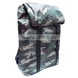 Drawstring Closure Military Green Camouflage 600D Polyester Large Backpack for Men thumbnail-3