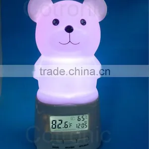 Night Light With Room Thermometer, Hygrometer and Clock Alarm thumbnail-1