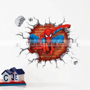 2016 3d Spiderman Wall Stickers for Kids Rooms Decals Home Decor Personalized Kids Nursery Wall Sticker Decoration for Boy Room thumbnail-3
