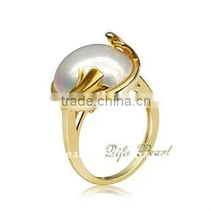 Mabe Pearl Jewelry Set in 14K Yellow Gold thumbnail-1