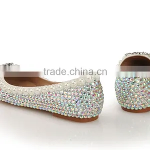 2015 New Model Rhinestone Flat Wedding Shoes For Bridals Elegant Shoes for Ladies thumbnail-3