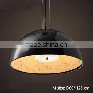 Modern Led Round Pendant Light Iron Pendant Lamps Resin Pattern Hanging Lamps Frosted Glass Pendant Lighting thumbnail-2