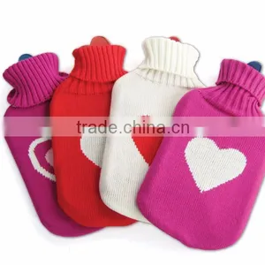 Customized High Quality Knitting Heart Pattern Hot Water Bottle Cover thumbnail-1