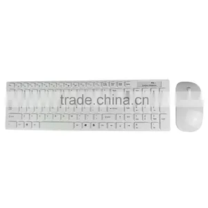 2.4g Bianco pc Wireless Keyboard + Mouse Keypad Film Kit Set per Desktop pc Laptop Spedizione Gratuita thumbnail-5