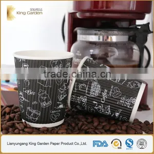 Cup Type of Triple Groove Layer Disposable Hot Drink Paper Cups thumbnail-1