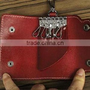 Japan Style Genuine Leather Key Wallet Holder With 6 Hooks thumbnail-2