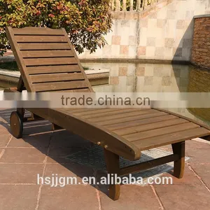 Outdoor Wooden Beach Sunbed thumbnail-1