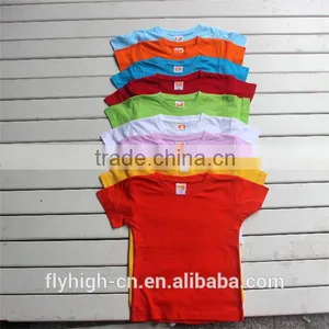 Promotional Simple Design Round Neck Short Sleeve Cotton Kids T Shirt thumbnail-4