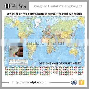 Creative Fashion New Design Hard Paper Scratch World Map for Travel thumbnail-1