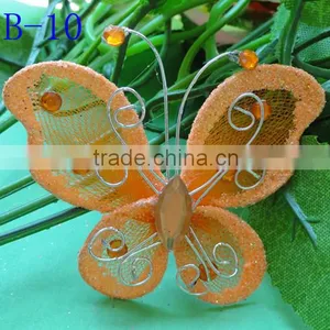 Artificial Colorful Silk Stocking Nylon Organza Butterfly Wire Mesh Butterfly for Garden Decoration thumbnail-1