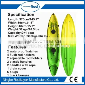 Chinese Supplier Three Persons Sit on Fishing Paddle Kayak thumbnail-5