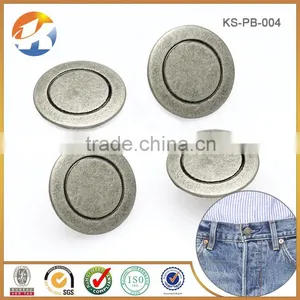 Cheaper Brass Black Nickle Metal Jeans Button Cover thumbnail-3