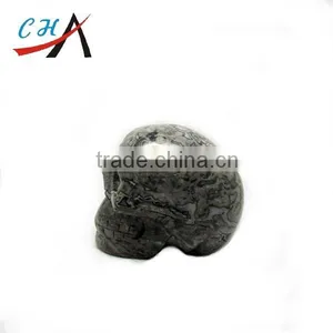 2.0" Black Obsidian Carved Crystal Skull, Realistic thumbnail-1