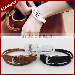 Factory Top Selling Wholesale Buckle Mens Leather Bracelet/ thumbnail-1