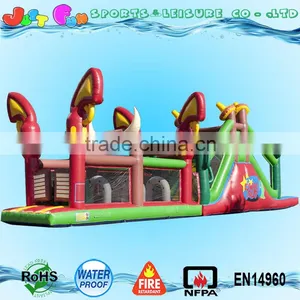 Interesting Cow Boy Bouncy House Slide Obstacle Course, Kid and Adult Inflatable Obstacle Course for Sale Supplier's Choice thumbnail-1