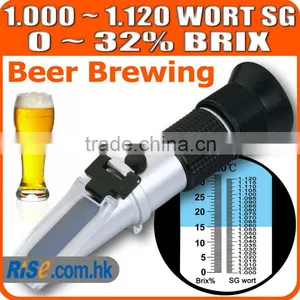 0~32% Sugar Wine Beer Fruit Specific Gravity Homebrew Brix Wort SG Refractometer thumbnail-1
