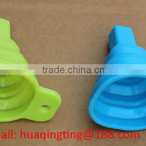 FDA and LFGB Food Grade Colorful Silicone Collapsible Foldable Funnel thumbnail-2