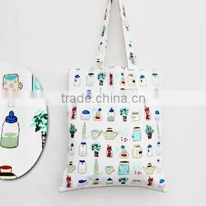 Prited Tea Set Bag, Tote Bag, Cotton Linen, Shoulder Bag, Tote Bag Pattern, Market Bag Grocery Bag, Printed Tote Bag, thumbnail-1
