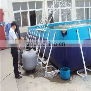 Large Rectangular Metal Frame Pool thumbnail-1