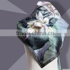 100% Silk Square Scarf, Crepe,14mm thumbnail-3