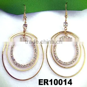 Fashion Ladies Crystal Airplane Stud Earrings Wholesale thumbnail-4