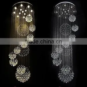 Silver Frame Crystal Raindrop Stair Long Chandeliers Light 92032 thumbnail-3