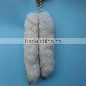 Genuine Fox Tail Fur Blue Fox Tail Keychain for Bag and Garments thumbnail-1