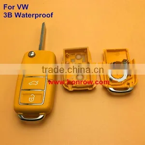 New Arrival VW Volkswagen Yellow Color Waterproof 3 Button Remote Flip Car Key Shell thumbnail-2