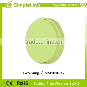 Self Powered 2 Gang Wireless Remote Control Switch With Flexible Paring thumbnail-2