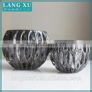 Different Size Crystal Glass Black Electroplate Tea Light Black Candle Holder thumbnail-1
