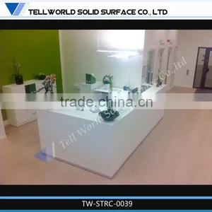 Tell World White Modern Reception Desk Design for Small Office thumbnail-1