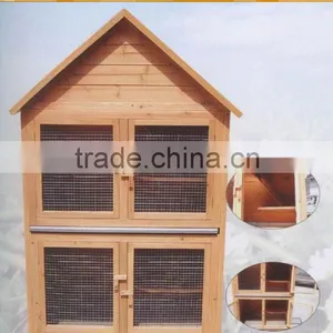 LEAFFY-Wooden With Asphalt Roof Rabbit House RH-8007 thumbnail-1