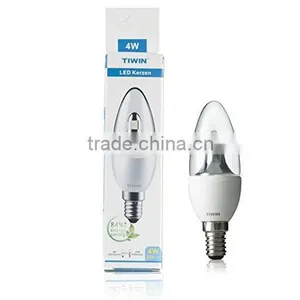 TIWIN 4W 3000K Glass E14 Candle LED Light With CE ROHS TUV GS thumbnail-4