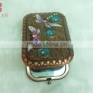 Good Sale Cosmetic Rhinestone Mirror/antique Rhinestone Promotional Gift Pocket Mirror thumbnail-2