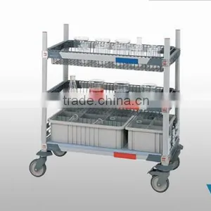 Volab Hospital Stainless Steel 3 Tier Trolley Medical Trolley Hospital Mobile Cart thumbnail-1