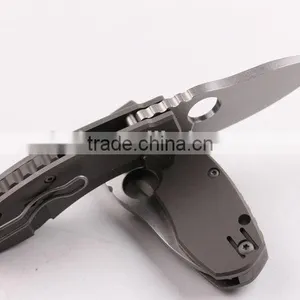 OEM D2 Blade Material Pocket Knife With Titanium Alloy Handle thumbnail-3