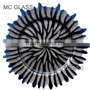 Wholesale Newest Wedding and Home Use Gold Silver Sun Flower Glass Decorative Plate thumbnail-4