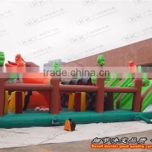 Animal Jungle Inflatable Fun City Obstacle Course for Sale thumbnail-1
