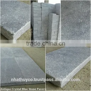 Antique and Tumbled Crystal Blue Stone From VietNam thumbnail-1