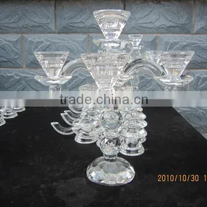Unique Clear Crystal Candlestick, Crystal Candleholders thumbnail-1
